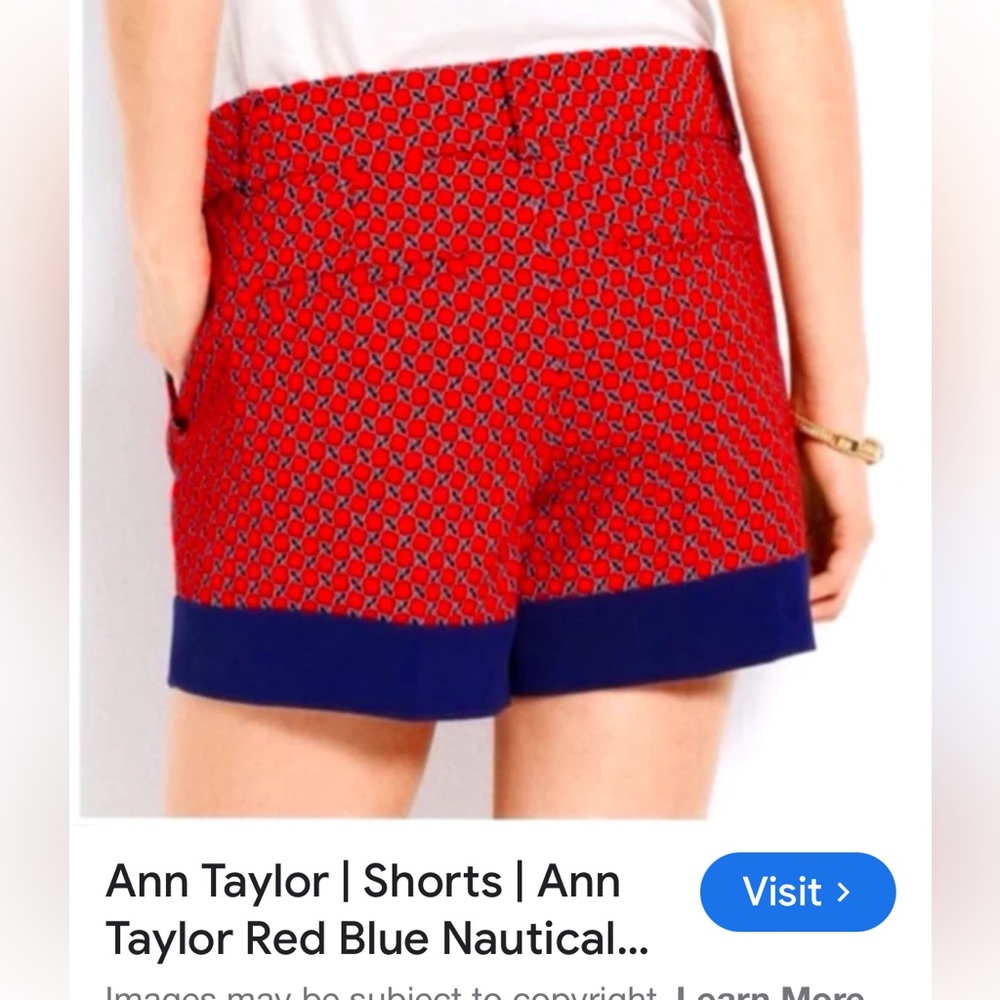 Ann Taylor Red and Blue Nautical Short - Picture 5 of 5